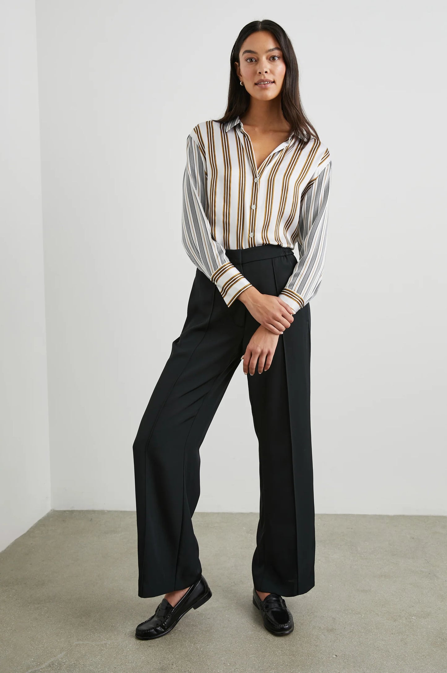 Dorian Shirt Bronze Mix Stripe