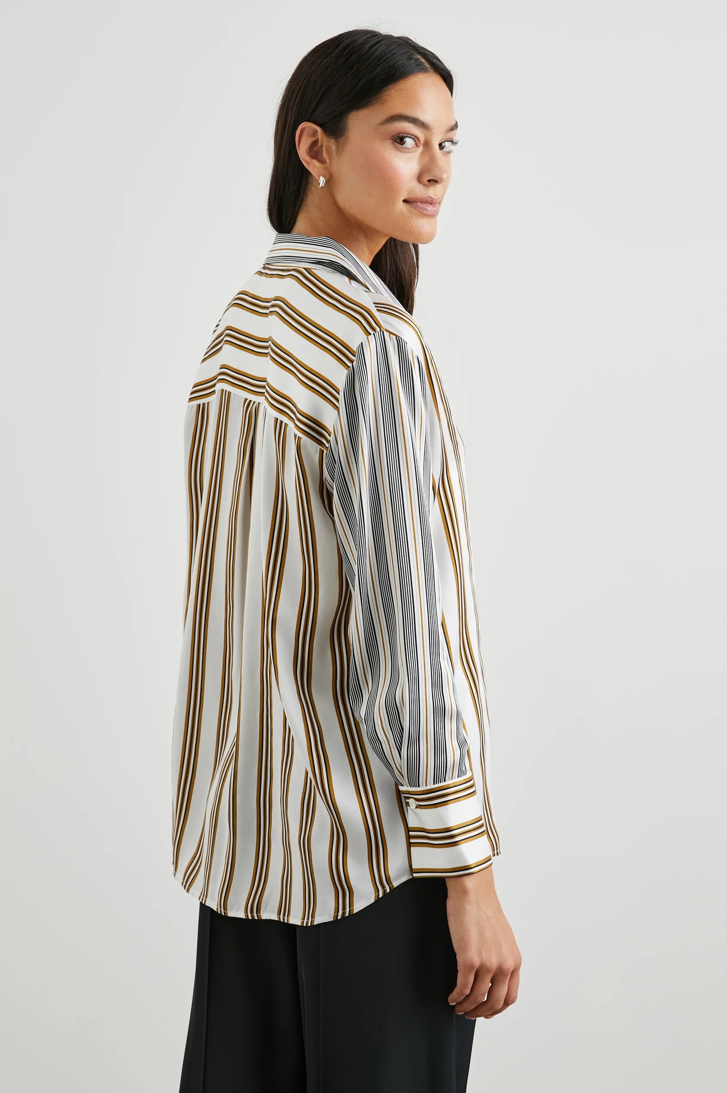 Dorian Shirt Bronze Mix Stripe