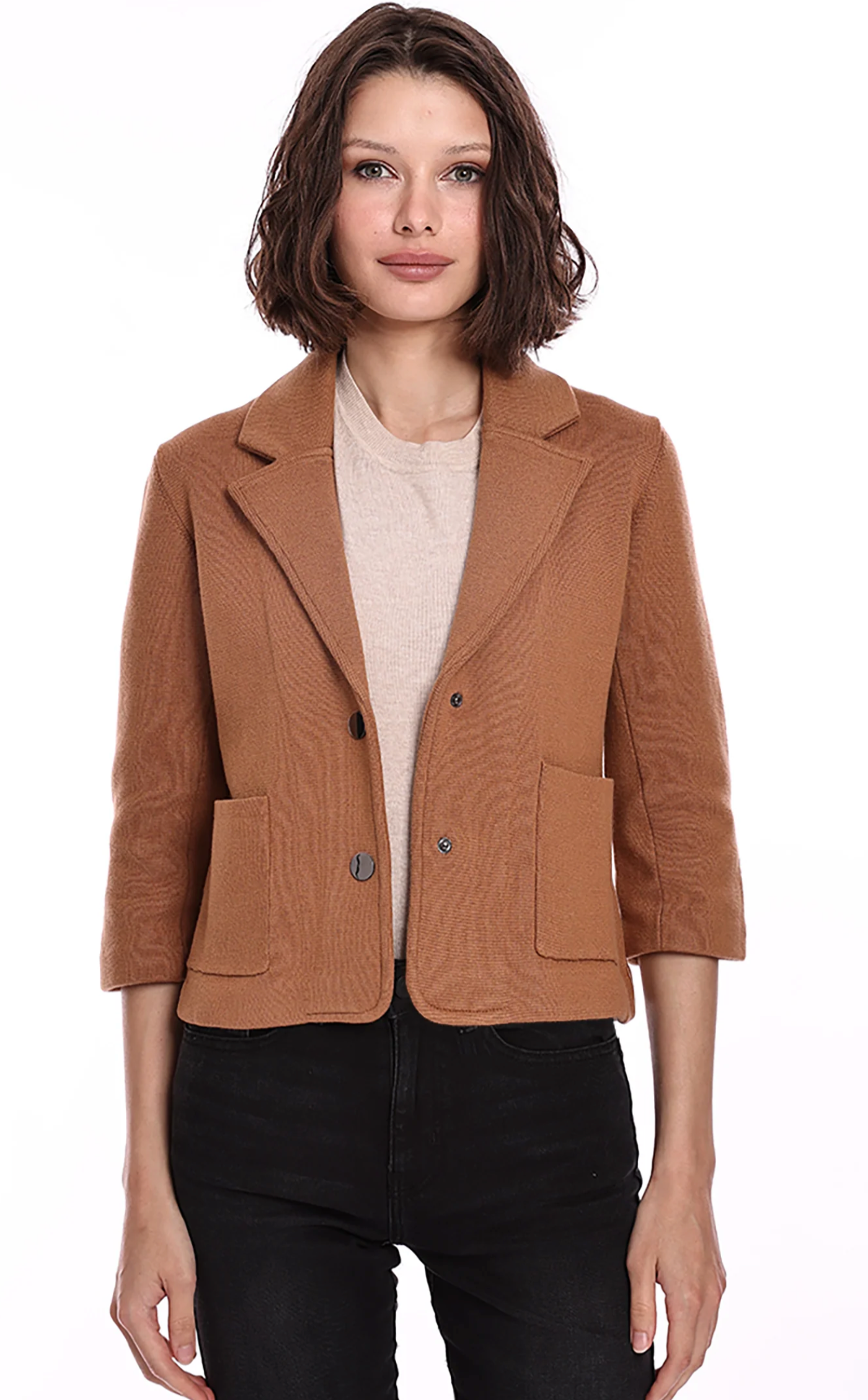 Cotton Blend Shrunken Blazer