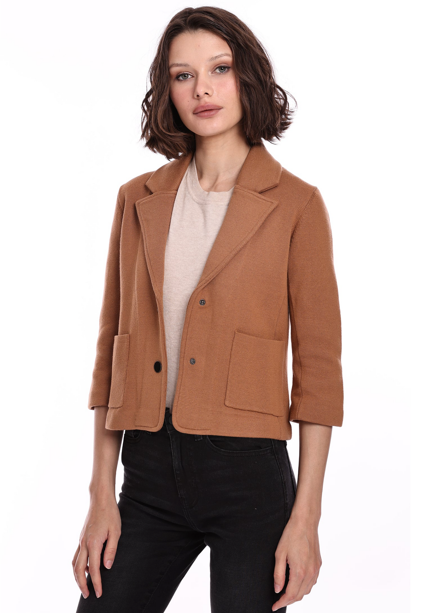 Cotton Blend Shrunken Blazer