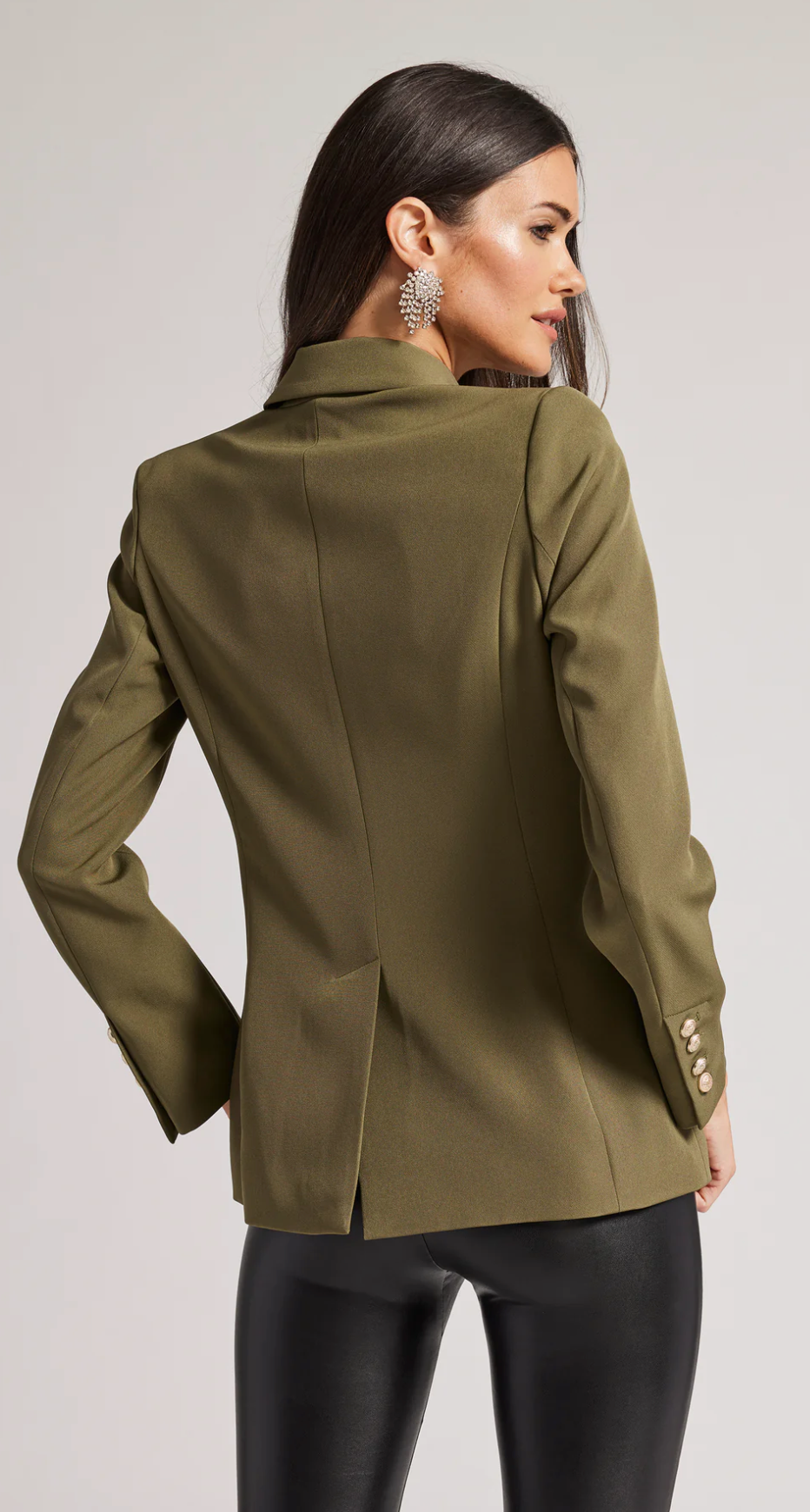 Meg Crepe Blazer in Olive