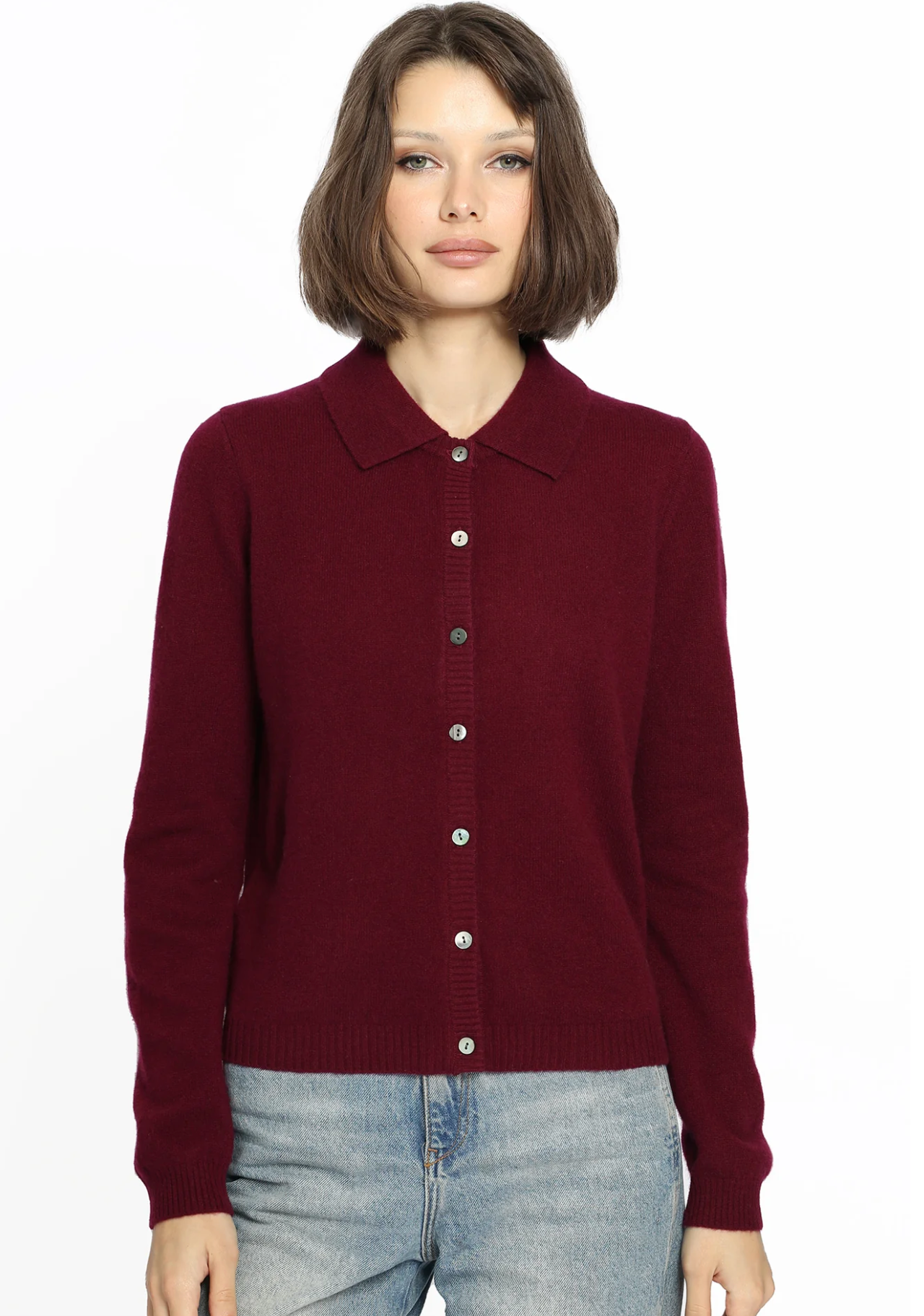 Cashmere Cardigan with Collar