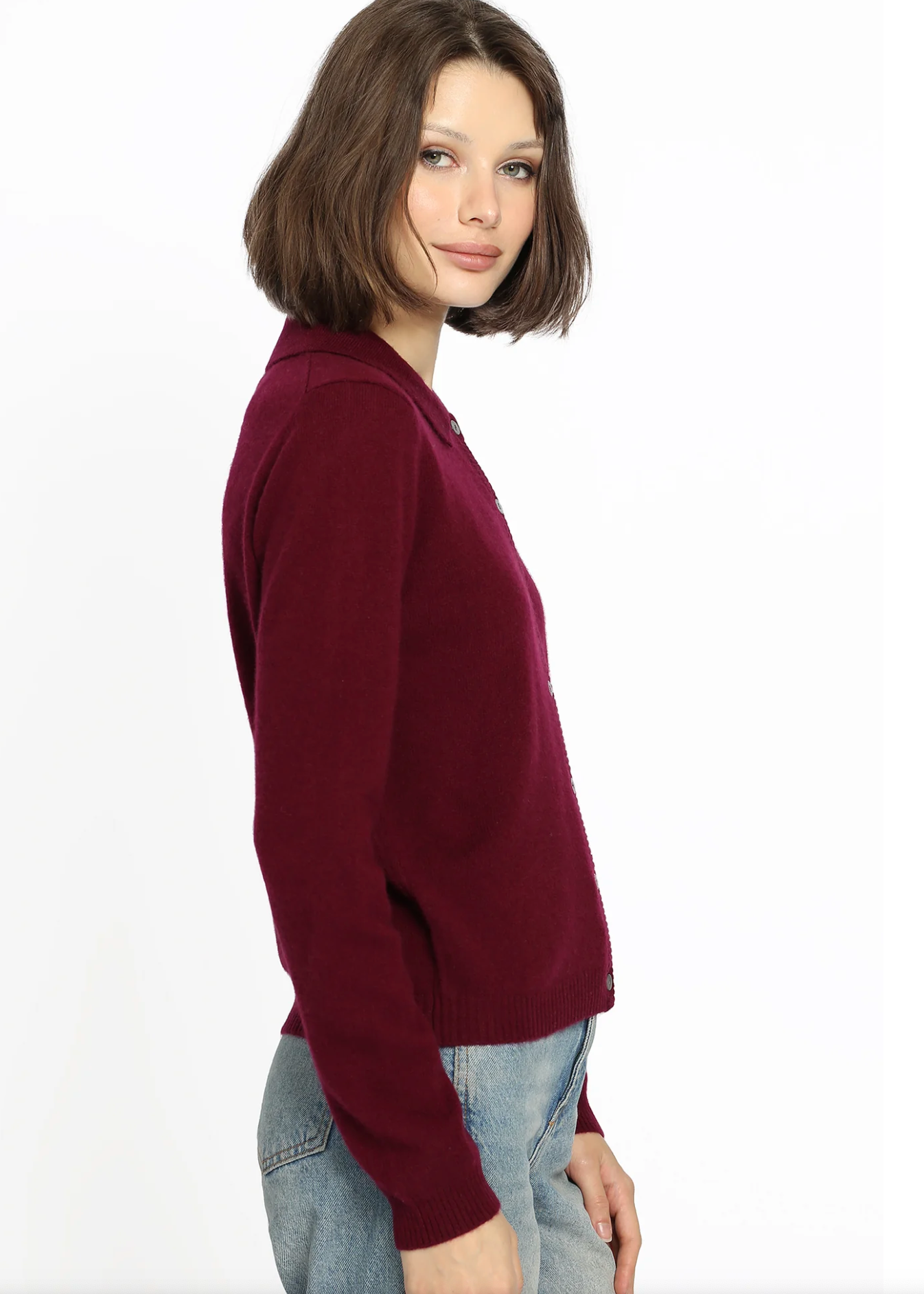 Cashmere Cardigan with Collar