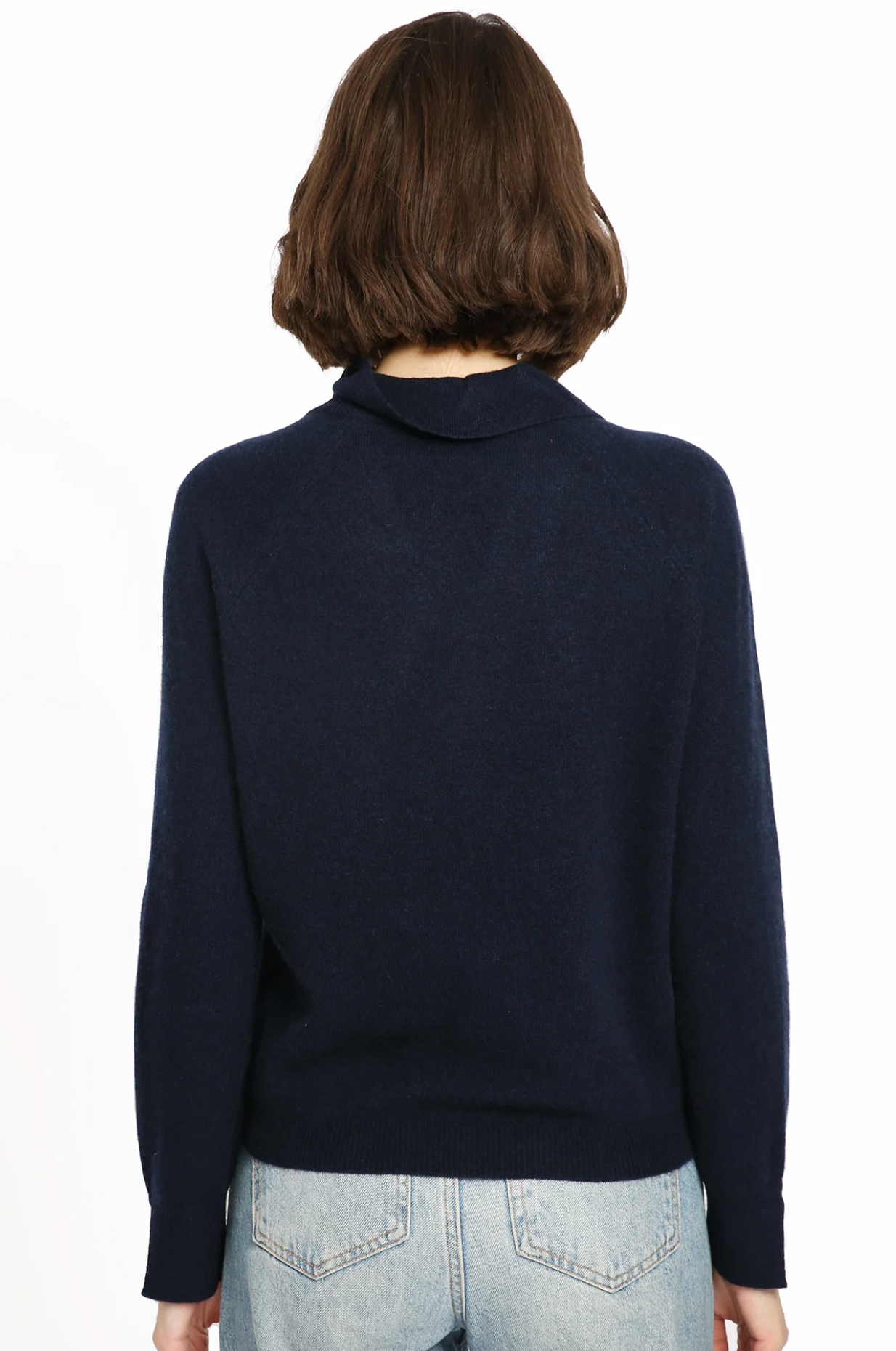 Cashmere V-Neck Pullover wth Collar
