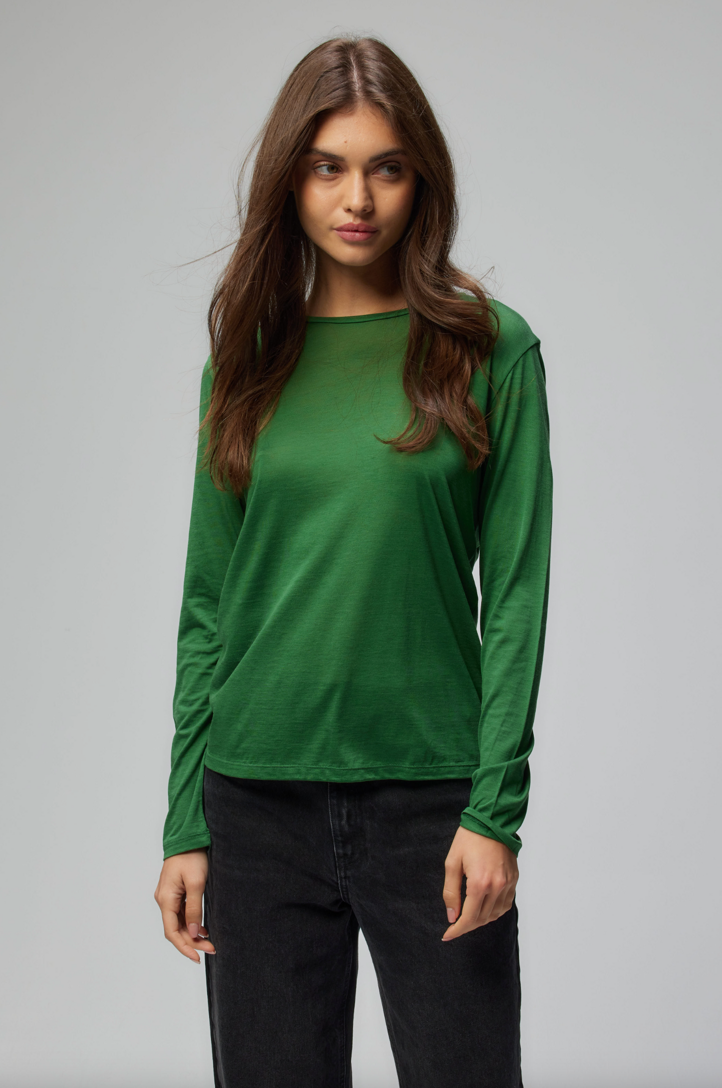 Silk Cotton L/S Crewneck in Prairie