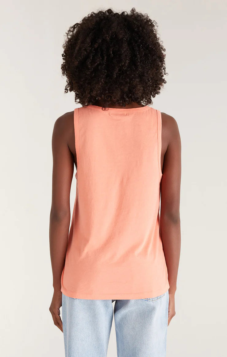 Pia Soft V-Neck Tank in Orange Sobet