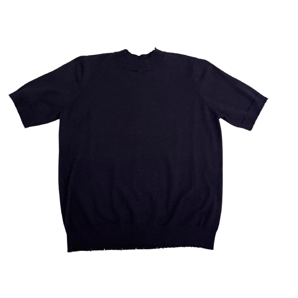 Cotton/Cashmere Frayed Boxy Tee