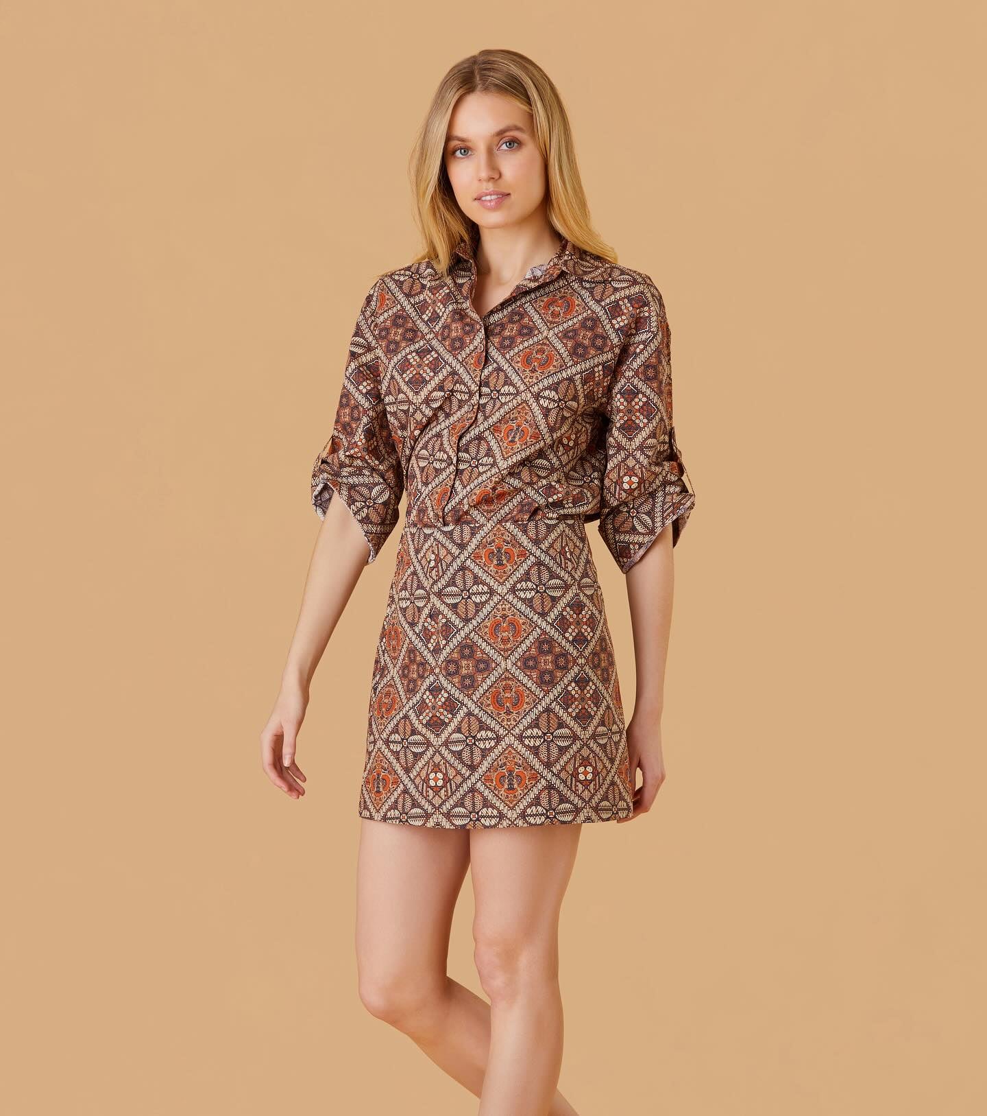 Jules Dress in Chai Medallions