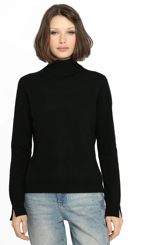 Cashmere Turtleneck w/ Slit Sleeve