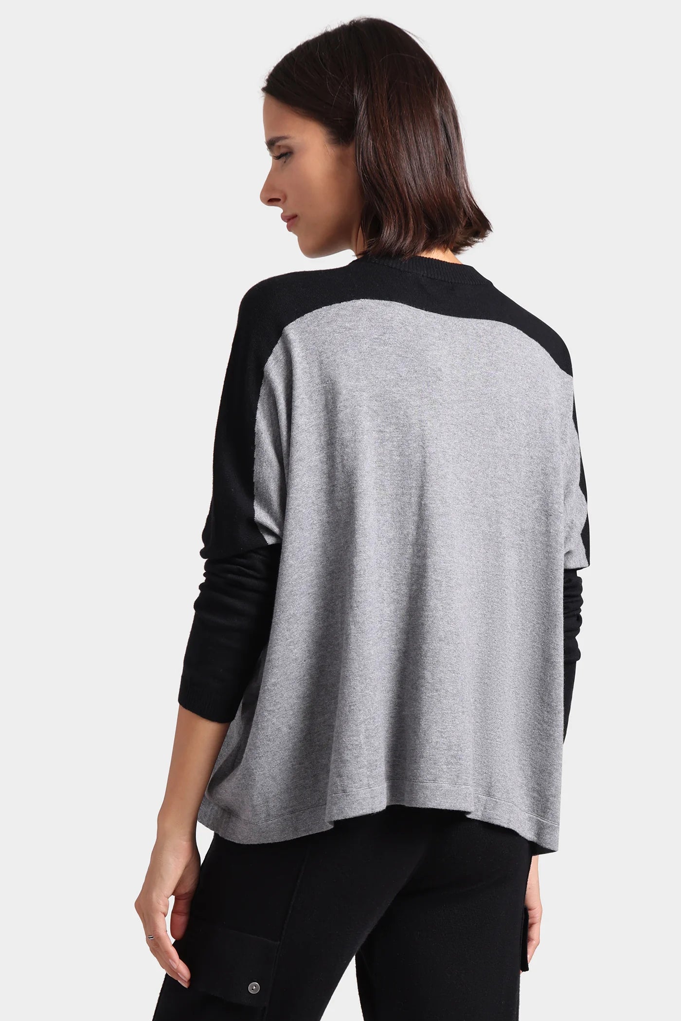 Cotton Cashmere Colorblock Oversized Henley