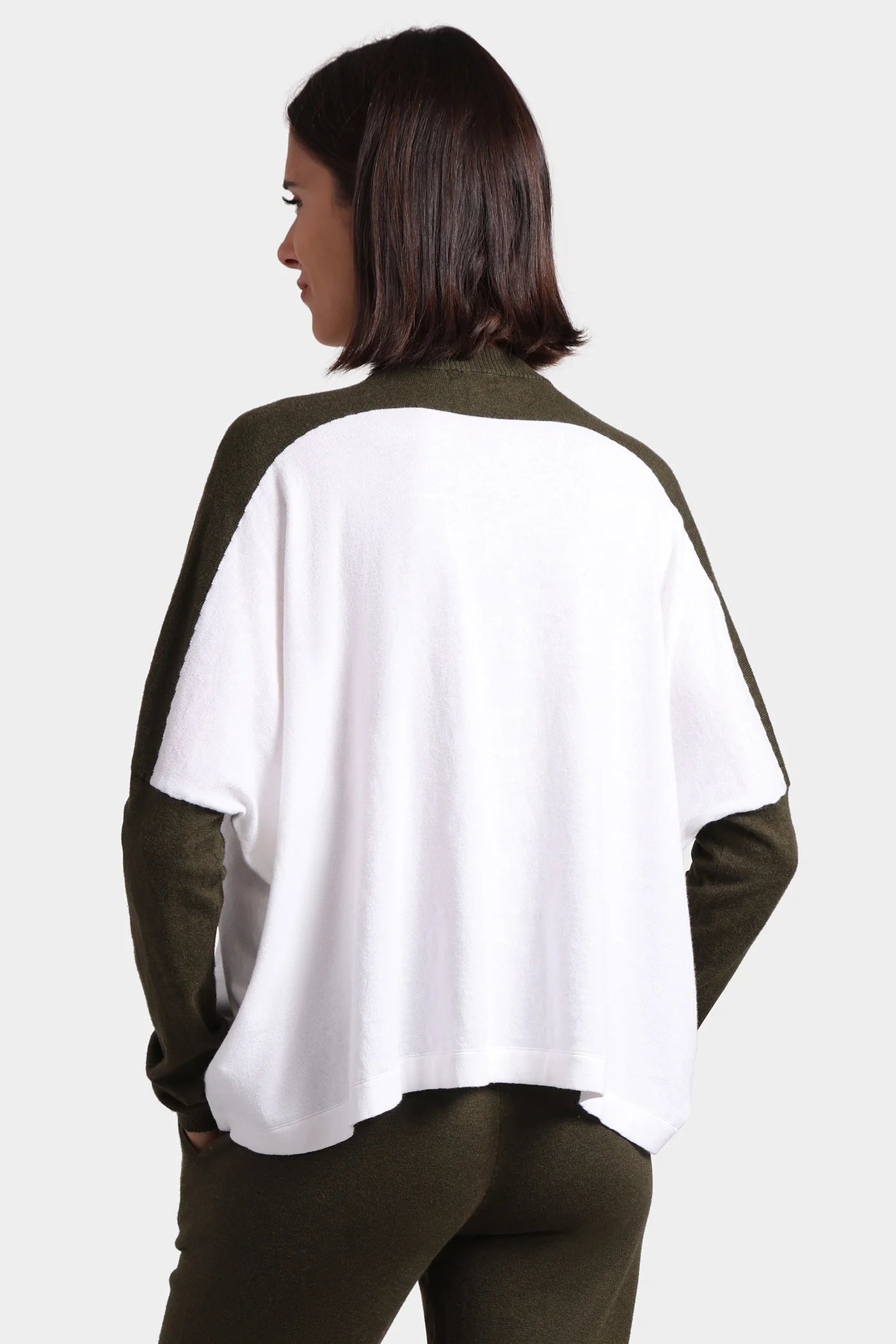 Cotton Cashmere Colorblock Oversized Henley