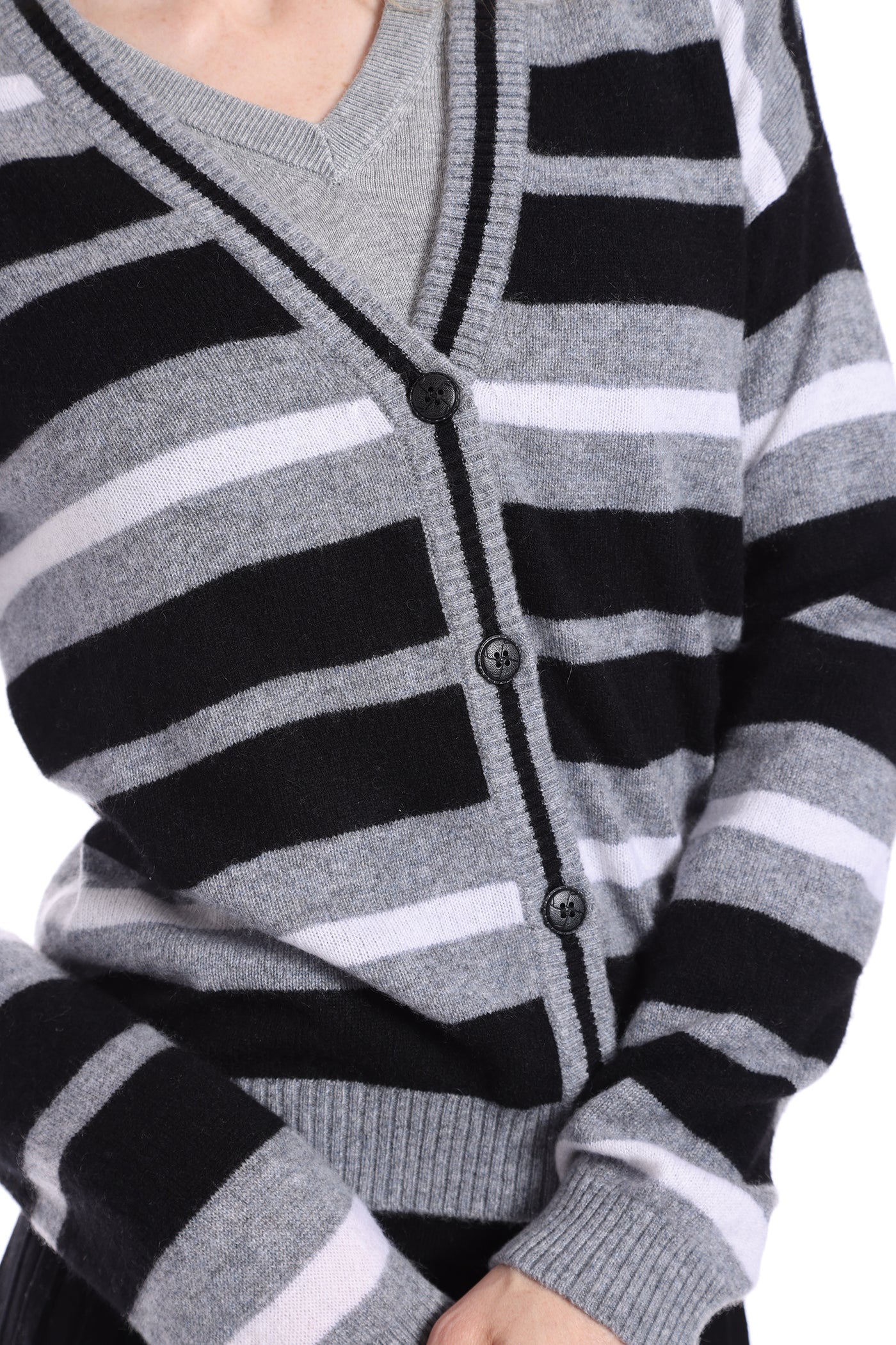 Cashmere Striped Cardigan