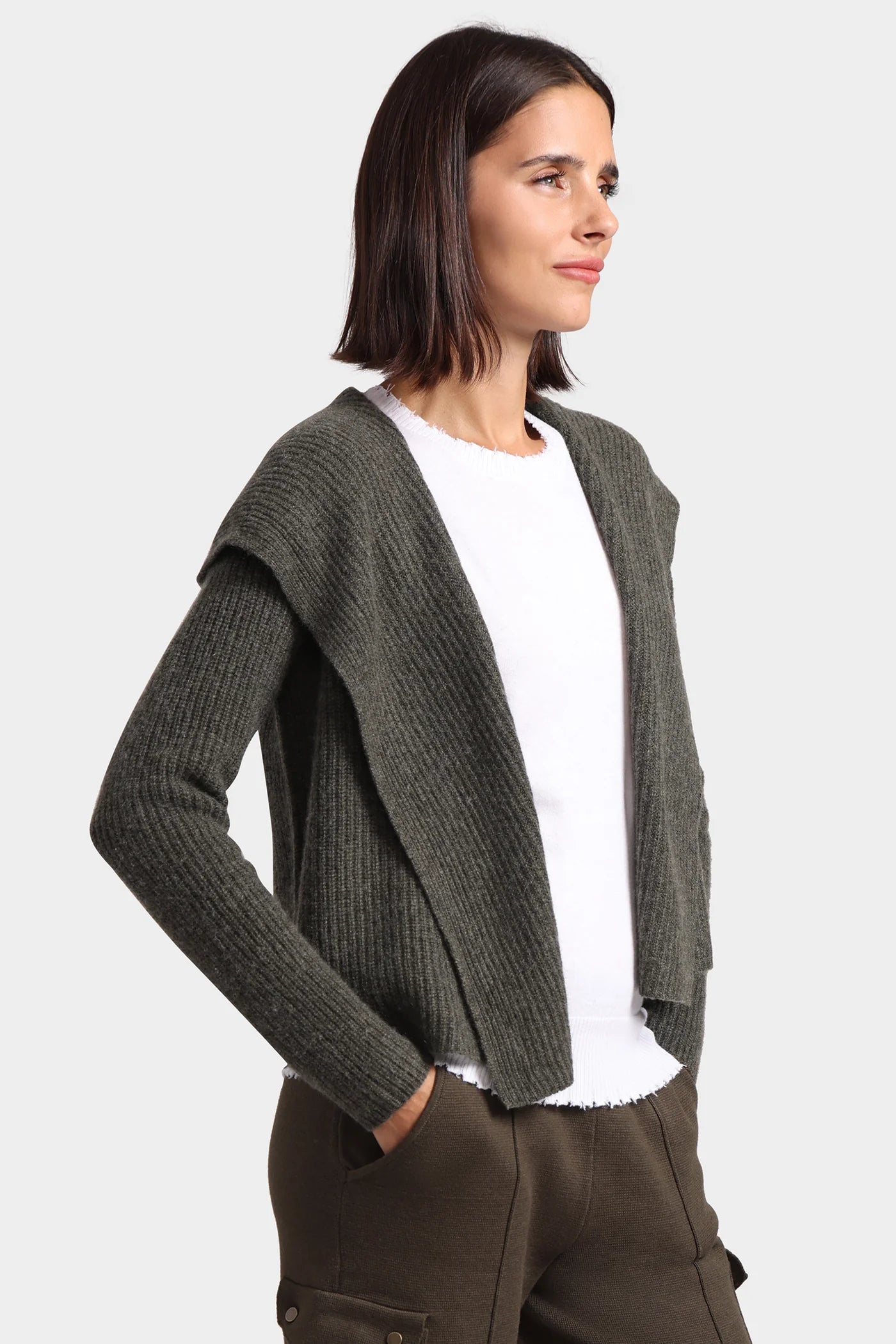 Cashmere 5GG Shaker Hooded Flyaway Cardigan