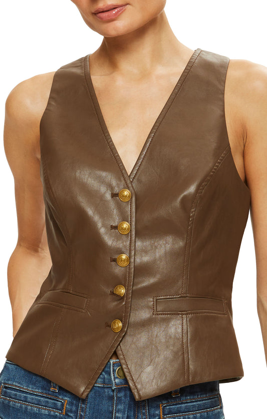 Sarge Faux Leather Vest