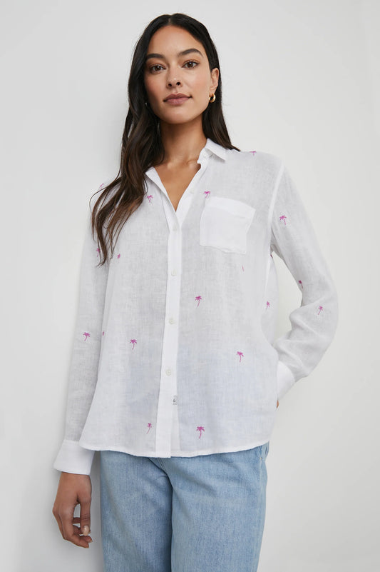 Charli Shirt - Fuchsia Palms