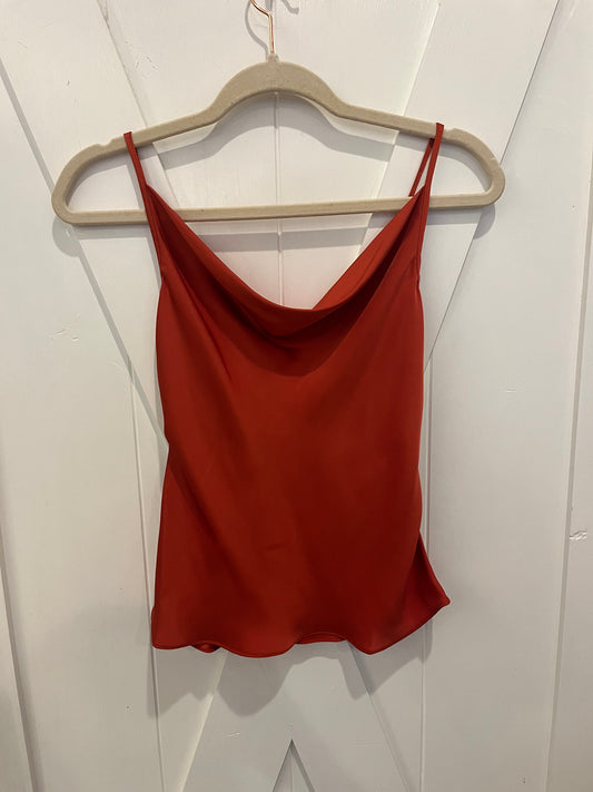 Abigail Cowl Neck Tank Top Burnt Sienna