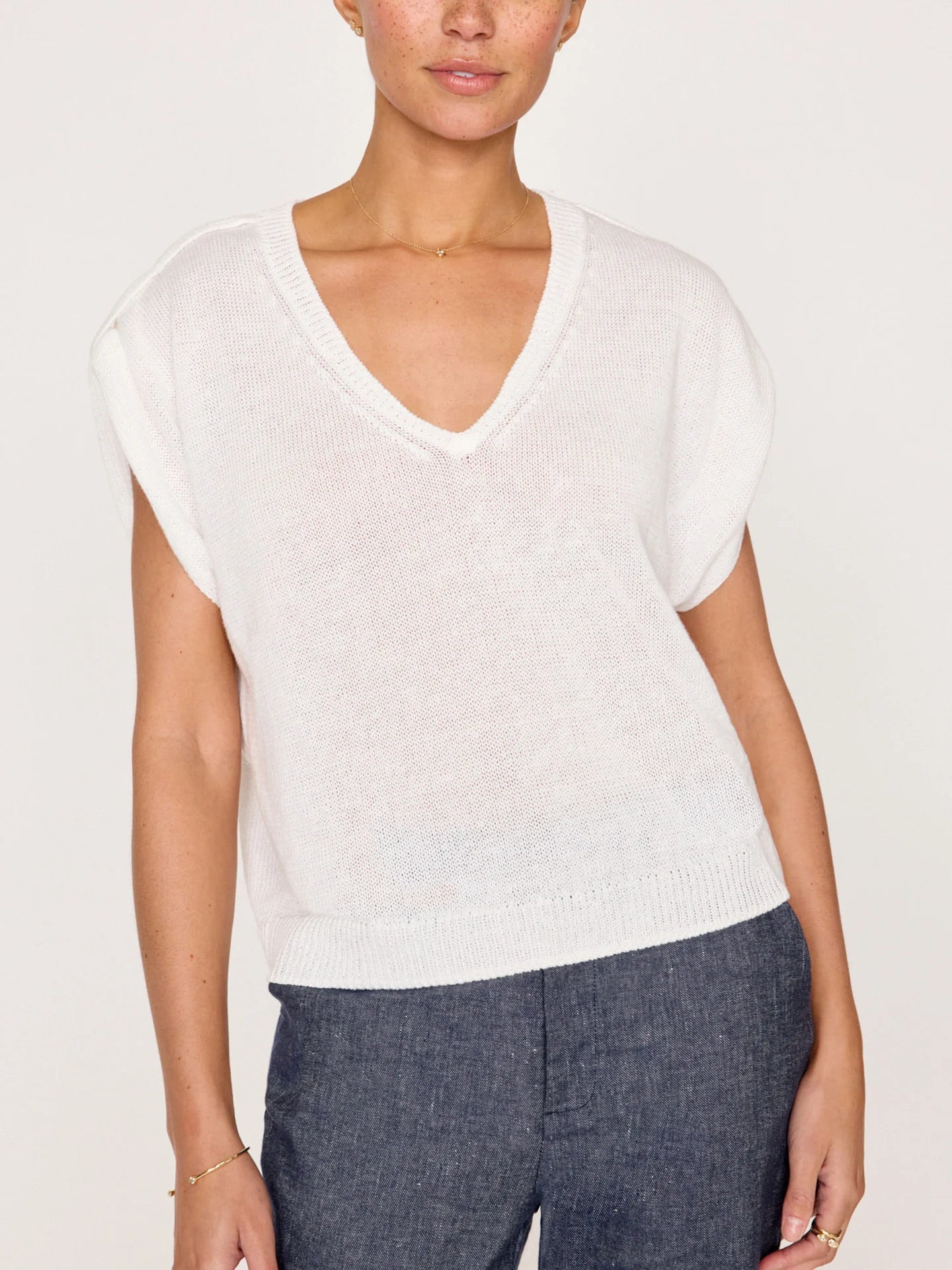 Frances Sweater Top White