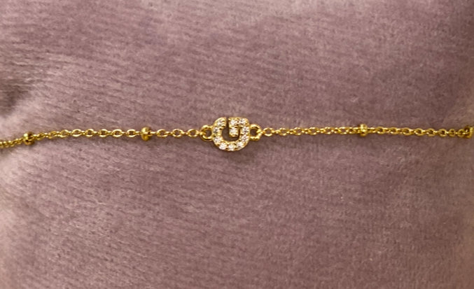 Petite Initial Chain Bracelet