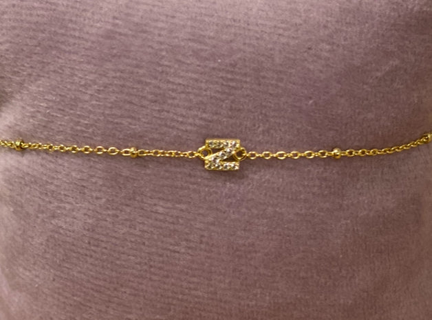 Petite Initial Chain Bracelet