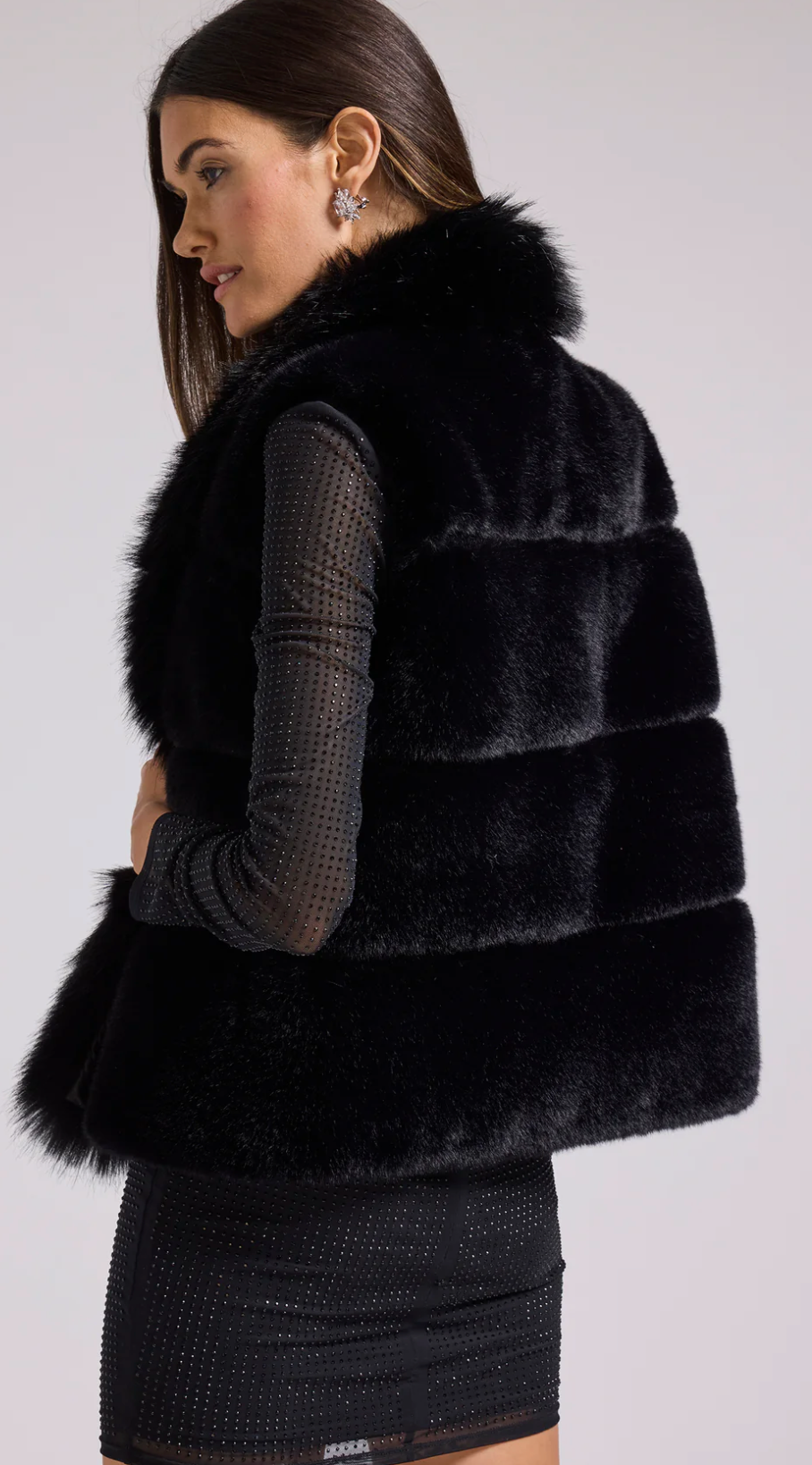 Phoebe Faux Fur Vest Black