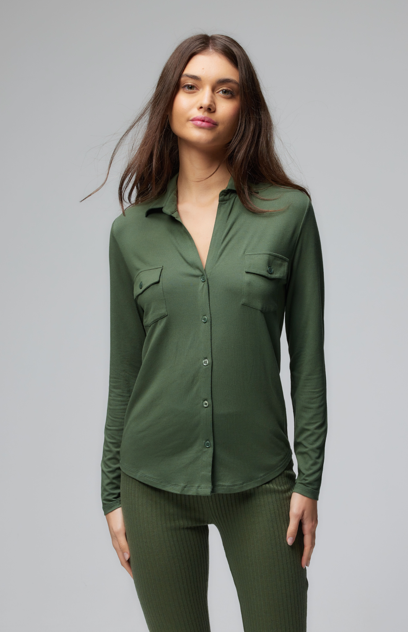 Soft Touch Pocket Shirt in Mousse