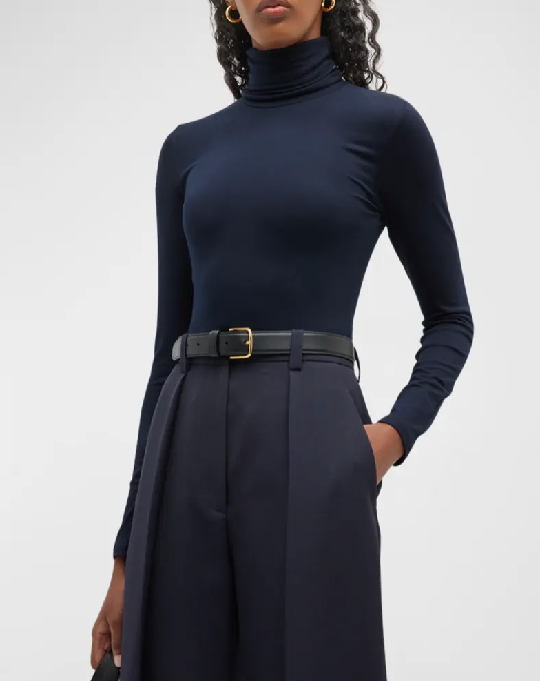 Soft Touch Long Sleeve Turtleneck in Marine