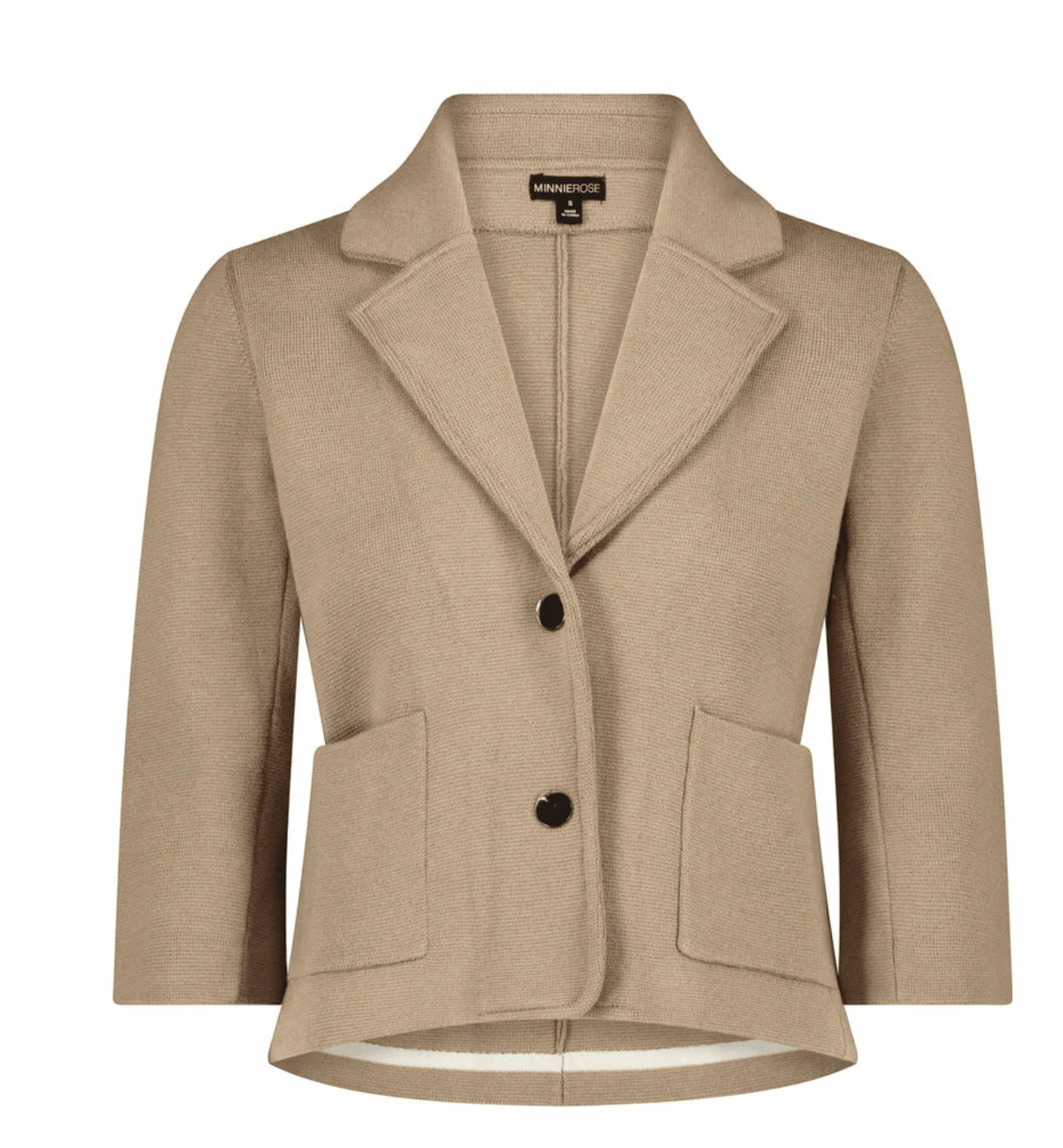 Cotton Blend Shrunken Blazer Brown Sugar