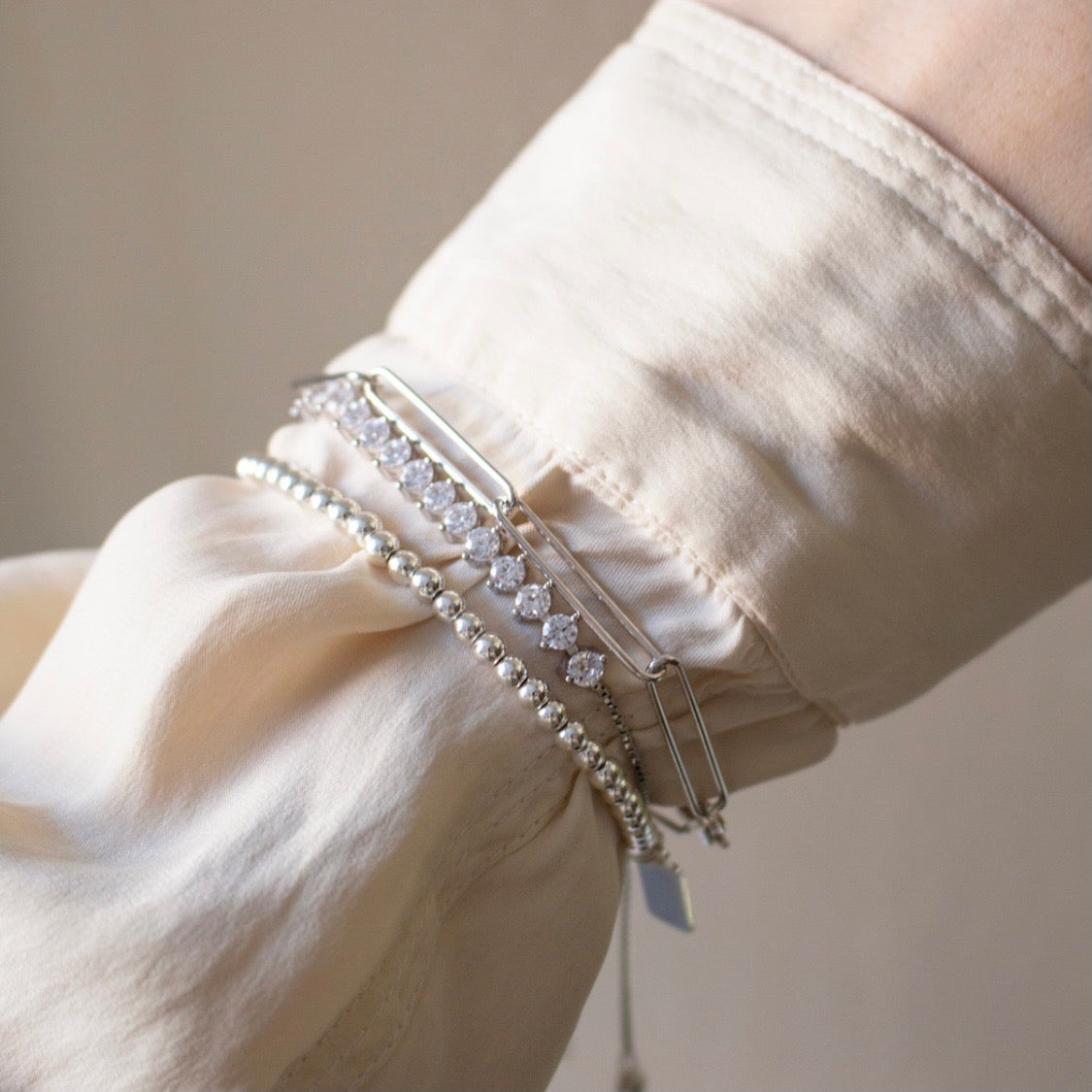 Mini Silver Staple Bracelet