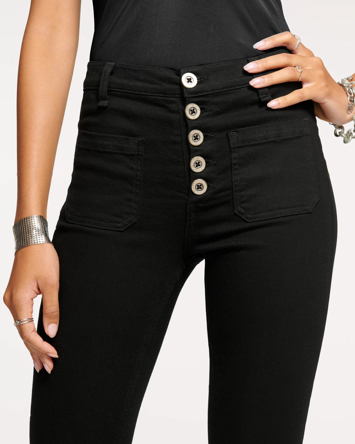 Cindy High-Rise Flare Black